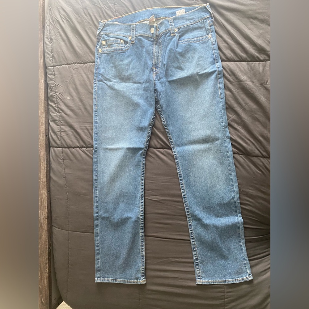 Men’s True Religion Ricky Relaxed Straight Jeans, Drop Top Blue, |Size 36